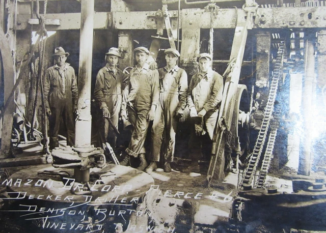 Vintage Oil Well Drilling Photo Roughnecks Amazon Corp Crew Pierce #6 CA 1920's