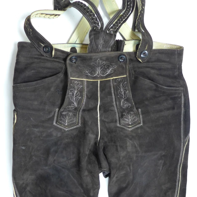 "Distler" Herren Trachten Wildleder Kniehose mit Geschirr Gr. 48 braun 2