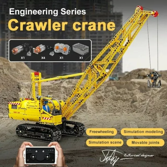 Mould King RC APP Crawler Crane Truck Brick DIY Model Kids Toy 17001