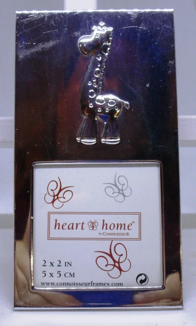 Silver Giraffe Photo Frame 2 x 2 Baby Décor Zoo Jungle Animal Child Shower Gift