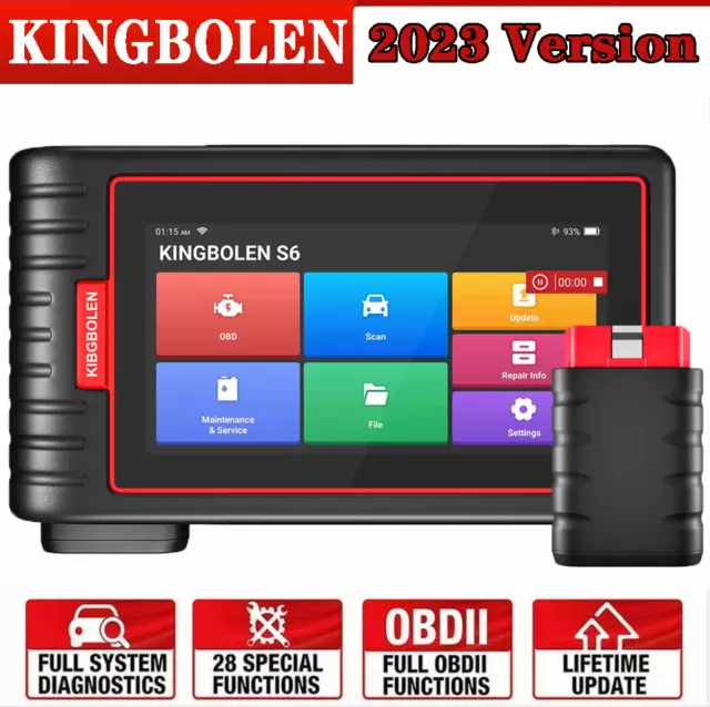 2024 KINGBOLEN S6 OBD2 Scanner Auto Diagnostic Tool Code Reader All System IMMO