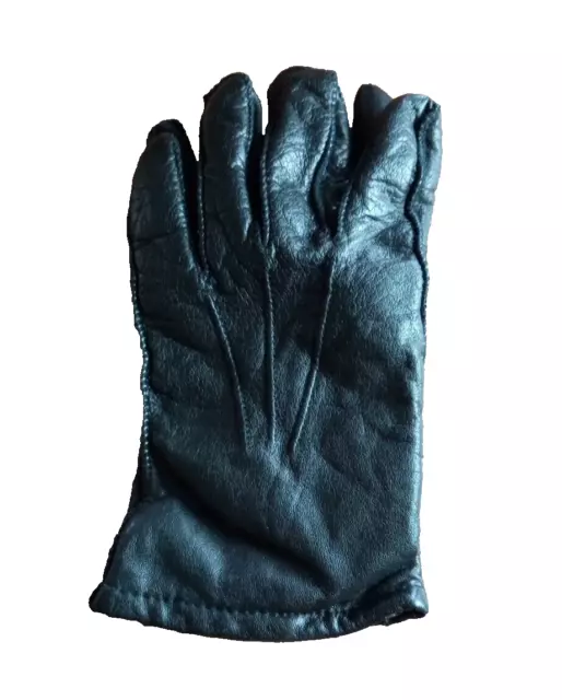 *Grandoe Ladies Black Leather Winter Gloves Polyestercrylic Lining Size Xl