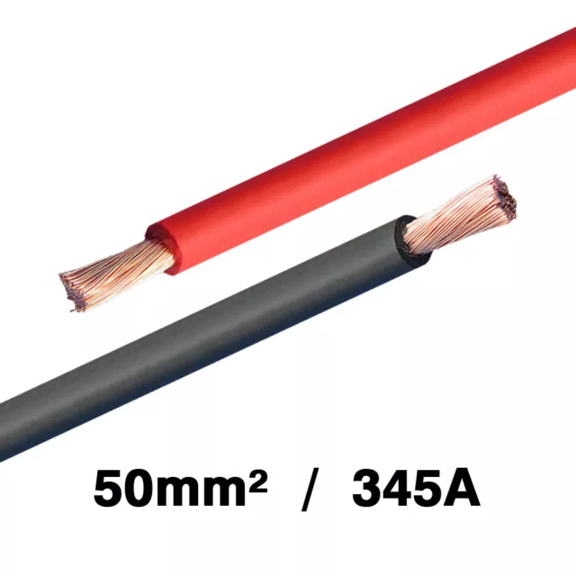50mm² Battery Cable 345Amps Hi-Flex Starter/Welding Wire - SOLD PER METRE