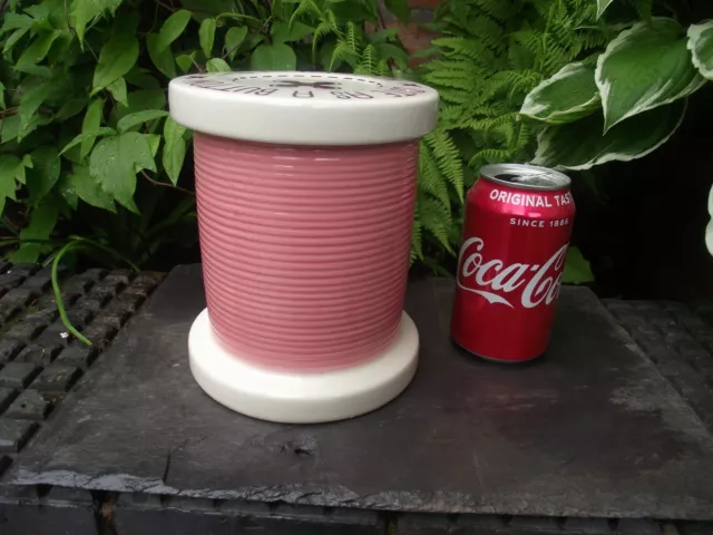 CERAMIC COTTON REEL Lidded Sewing Accessories Storage Jar Pot Pink Thread  £15.00 - PicClick UK