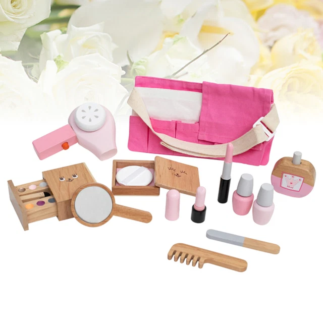 1 set gioco simulazione trucco set legno gioco di ruolo gioco di ruolo set cosmetici Spi