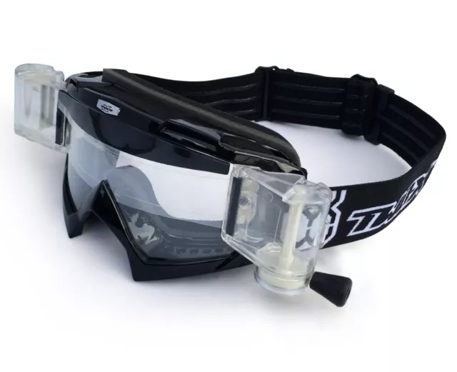 Motocross-Brille TWO-X Crossbrille Race Roll Off MX schwarz Enduro Cross