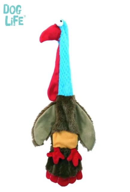 Dog Life Stuffing Free Jumbo Christmas Turkey Plush Squeaky Dog Toy 1 Metre