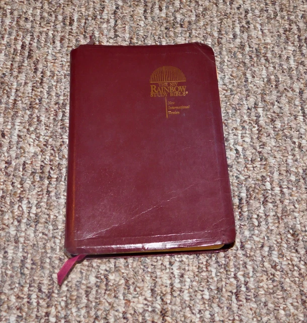 RARE! NIV RAINBOW Study Bible Color Coded Tab & Verse Bold Line Book