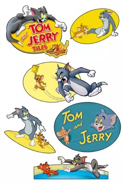 ADESIVI TOM AND JERRY CON APPLICATION 30 x 21