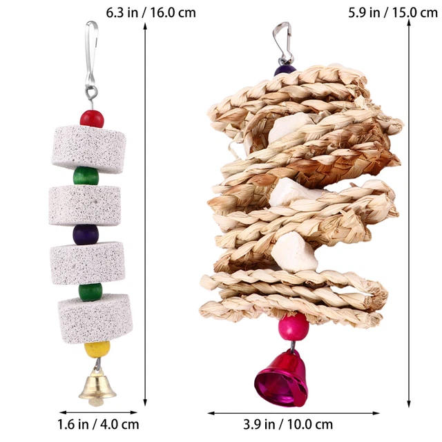 2Pcs Parakeets Cage Toy bird toys Calcium Kaut Vögel Spielzeug Vogel Käfig 2