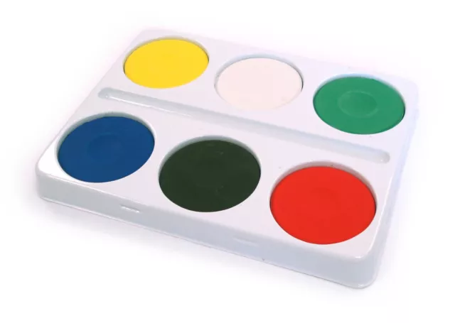 6 große Aquarellblöcke & Kunststoffpalette mit BÜRSTENHALTER Kinderfarbe Z1021