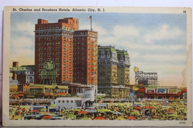 New Jersey NJ Atlantic City St Charles Breakers Hotel Postcard Old Vintage Card