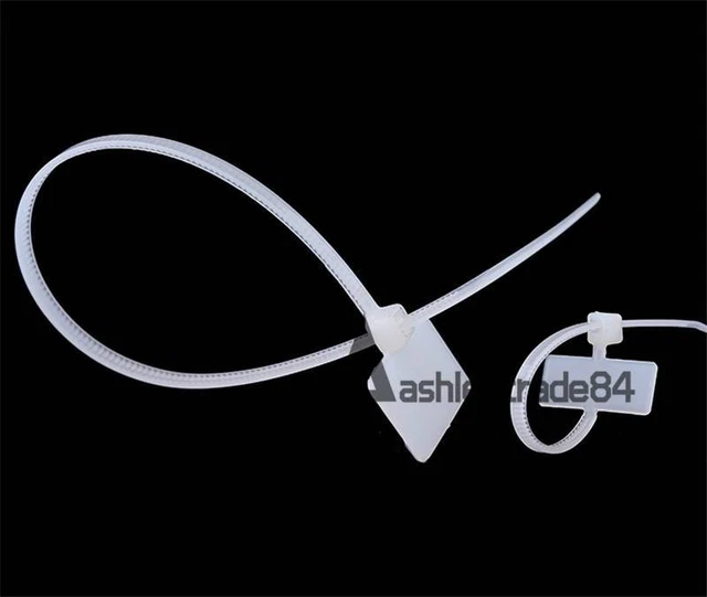 100Pcs Nylon Self-Locking Label Tie Network Cable Marker Cord Wire Strap Zip