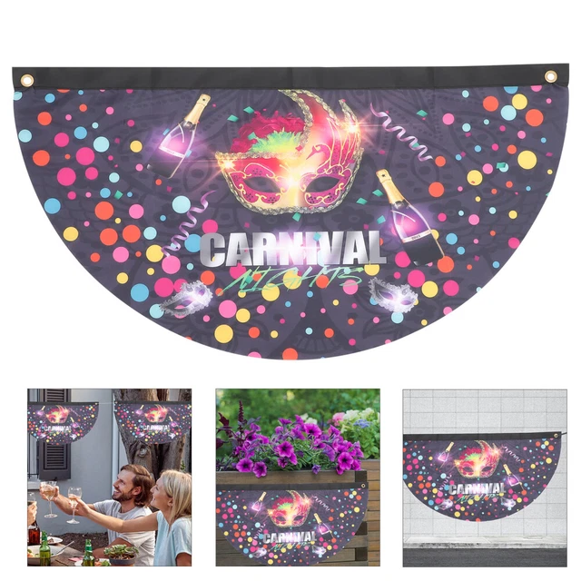2 Pcs Mardi Gras Ammer Dekorationen Karneval-Fanflagge Fasching