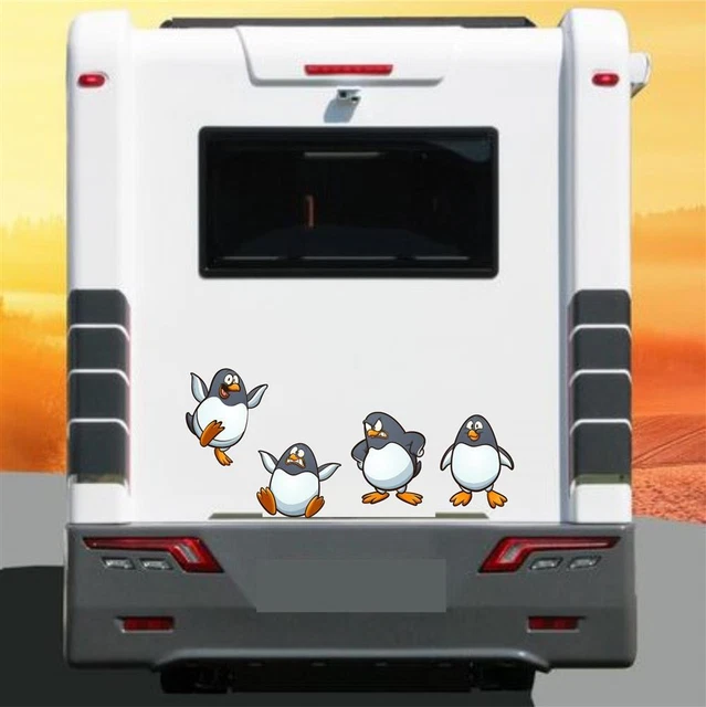 Aufkleber Wohnmobil Großes Pinguin 4 Stck Set Wohnwagen Bulli Pinguine Auto Deko