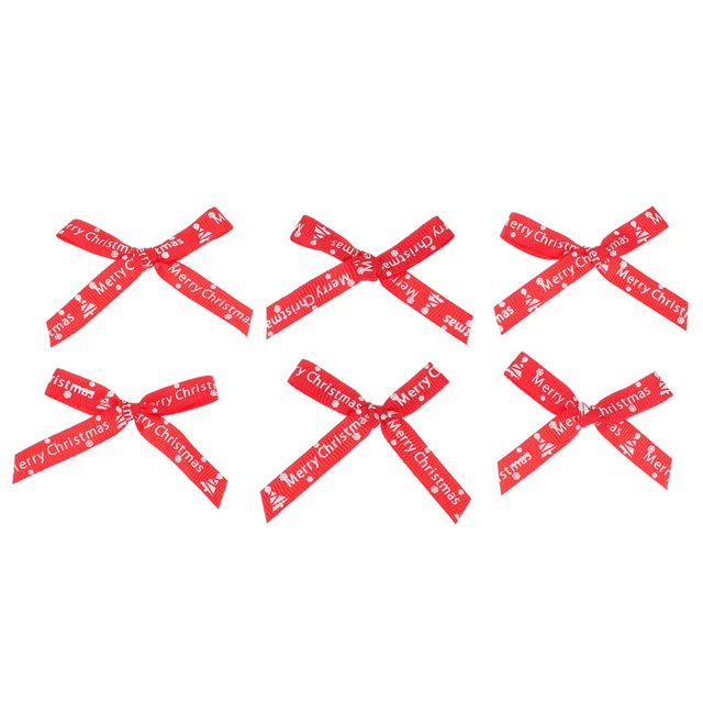60 Pcs christmas tree bows Verpackung Dekoration Kranz Schleife Großes Rotes Ban