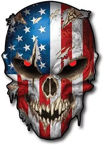 Skull Decal Sticker Car Truck Window Bumper Outdoor Vinyl Flag Military Police