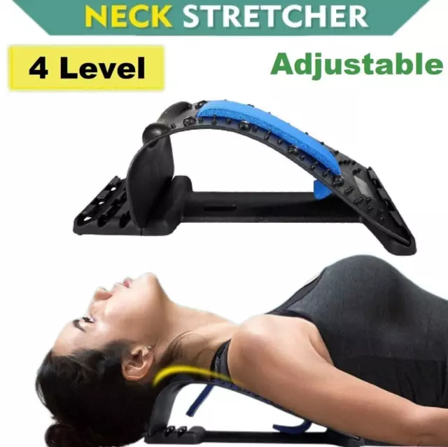 Neck Massager Pain Relief  Magic Stretcher Fitness Lumbar Waist Spine Support AU