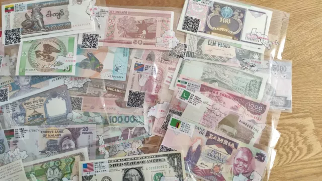 Lot Of 100 X World Banknotes. All Different All New 100 Pcs. 3