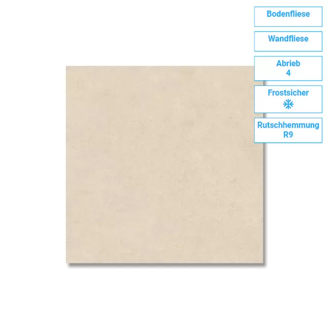 Musterfliese Wand Boden Beige Matt Frostsicher Fußbodenheizung 30x60 9mm R9/A
