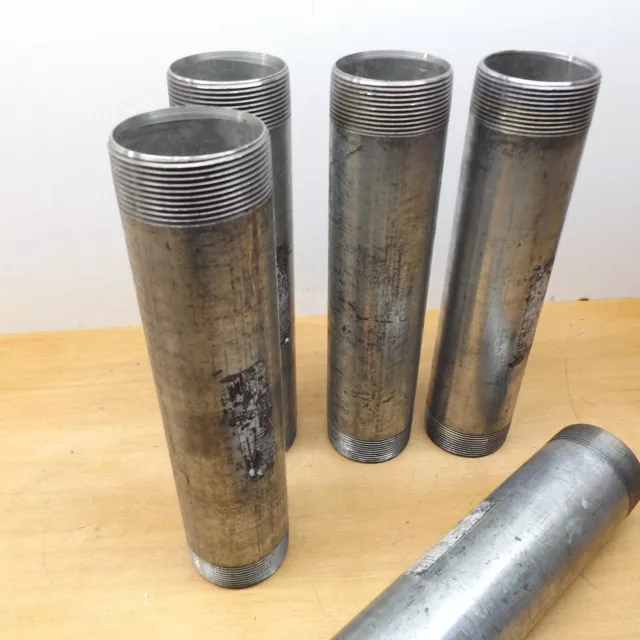 Lot Of 5 - Part # 876694 Ermc-S   2" X 10" Galvanized Pipe Nipple 3