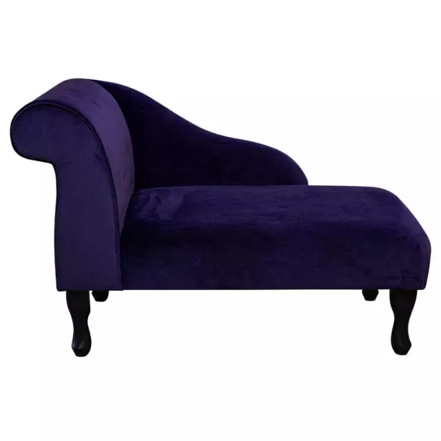 Purple Velvet Chaise Longue Sofa Small Chair Handmade in Malta Amethyst Fabric 2