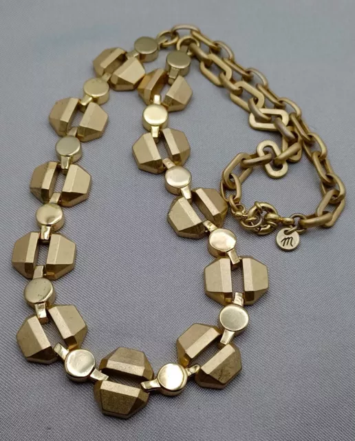 Madewell Geometric Necklace Light Gold Tone 20"