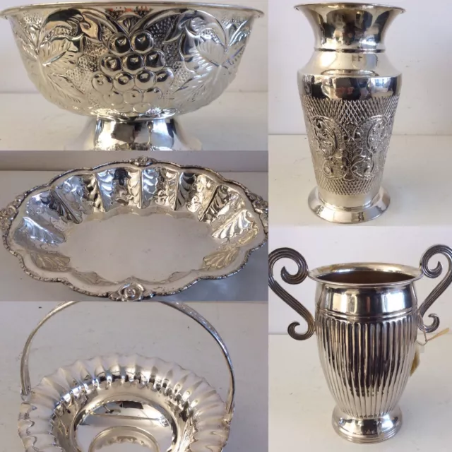 Schale Pokal Vase versilbert Loft Nostalgie Antik Look Weihnachten Deko