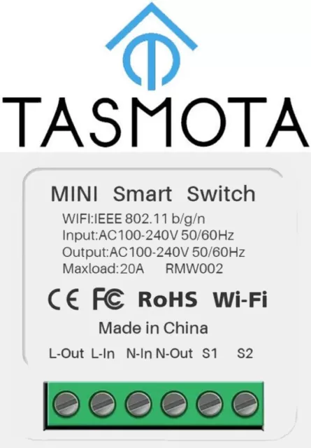 MINI WLAN Schalter| 230V 20A | ESP32 4MB | Tasmota 13.4 | Alexa | KNX | Matter!