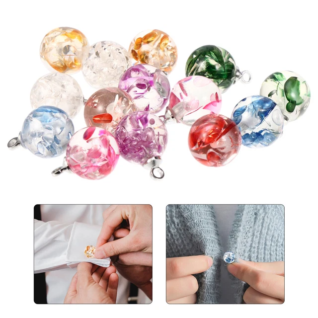 14pcs Button Chic Giacca Pulsanti Pulsante abbellimento Pieno Pulsanti Rotondi