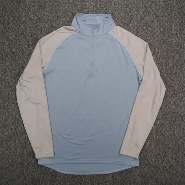 Peter Millar Pullover Mens Small Blue Gray Crown Sport Performance Quarter Zip