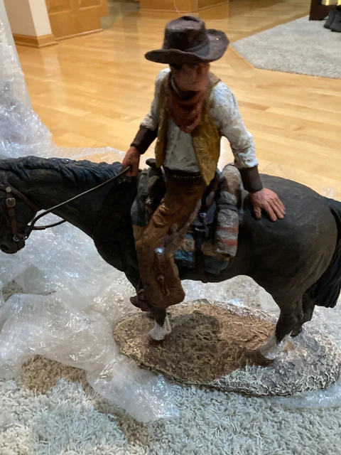 Daniel Monfort  Lot (3) Original Vintage Horse and Rider Western Sculptures RARE