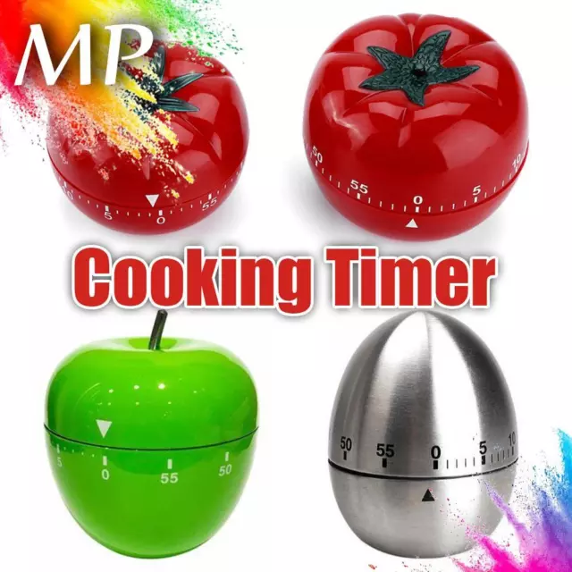 Timer Countdown Mechanical Tomato Apple Kitchen Cooking Timer Alarm 60 Minutes