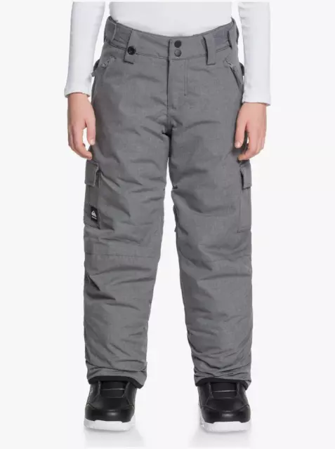 Quiksilver Youth Boy's Porter 10K Waterproof Ski and Snowboard Pants, Grey