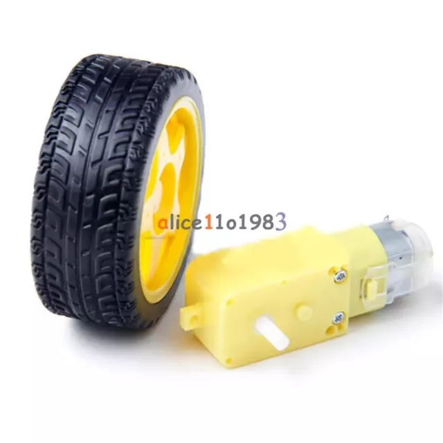 Arduino smart Car Robot Plastic Tire Wheel with DC 3-6v Gear Motor