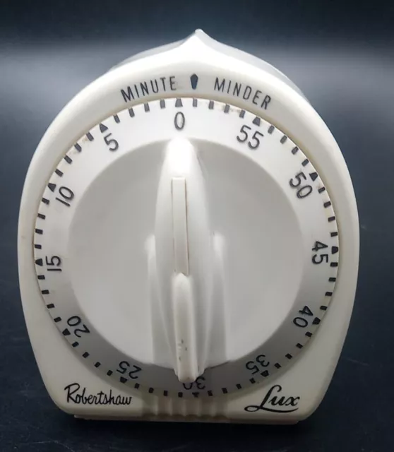 Vintage Robert Shaw Lux 60 Minute Minder Kitchen Timer Atomic Rocket Knob Works!