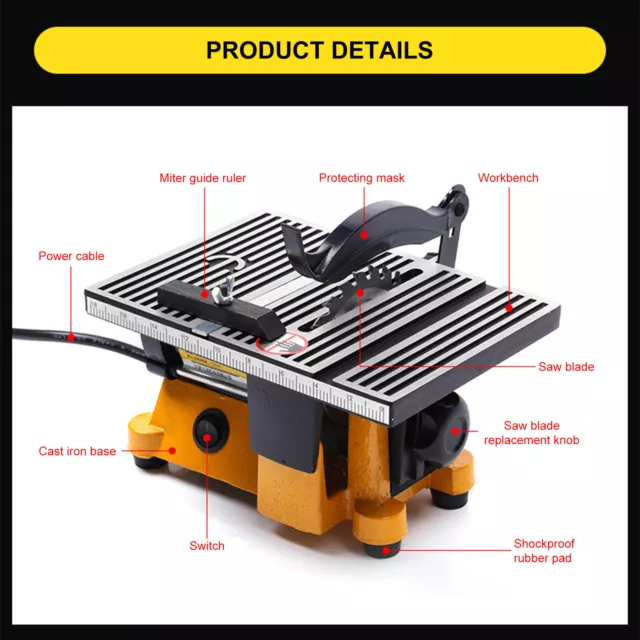 110V Mini Table Saw Bench metal wood glass stone Sawing Cutting machine Cutter