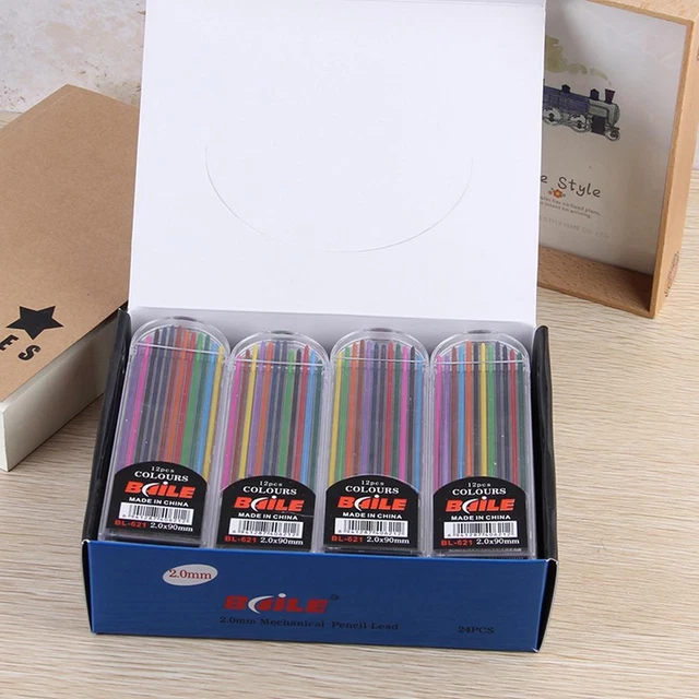 12COLORS 2B LEAD Refills Multi Colored Pencil Assorted Trto N1S2 M8H9