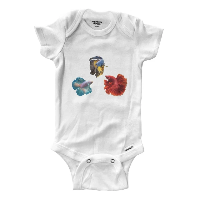 Fighting Fish Infant Baby One-Piece Bodysuit Clothes Shower Cute Gift Betta Fish