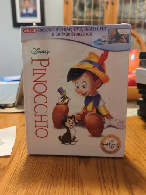 Pinocchio (Blu-ray/DVD/Digital) Target Exclusive Storybook Brand New Disney