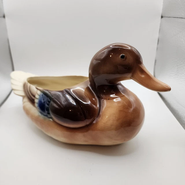 Vintage 10" Mallard Duck Planter