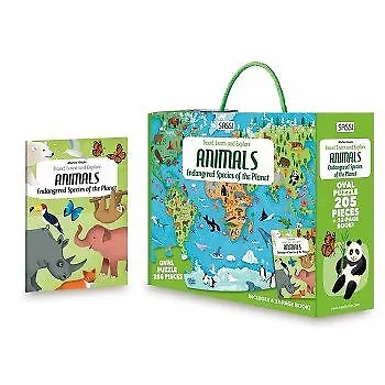 Sassi Travel, Learn and Explore - Puzzle and Book Set - Endangered Species of...