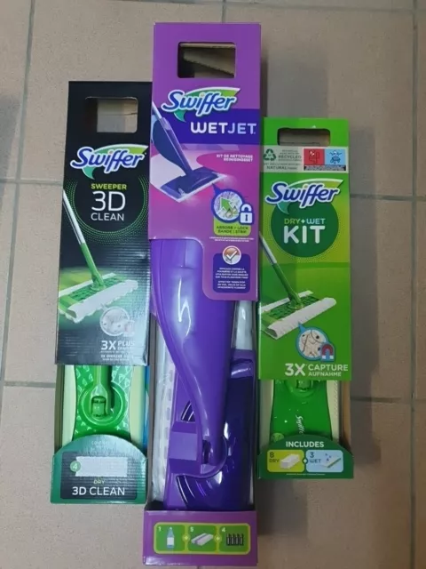 Lot de 3 SWIFFER WETJET balai spray +2 Kits de nettoyage.