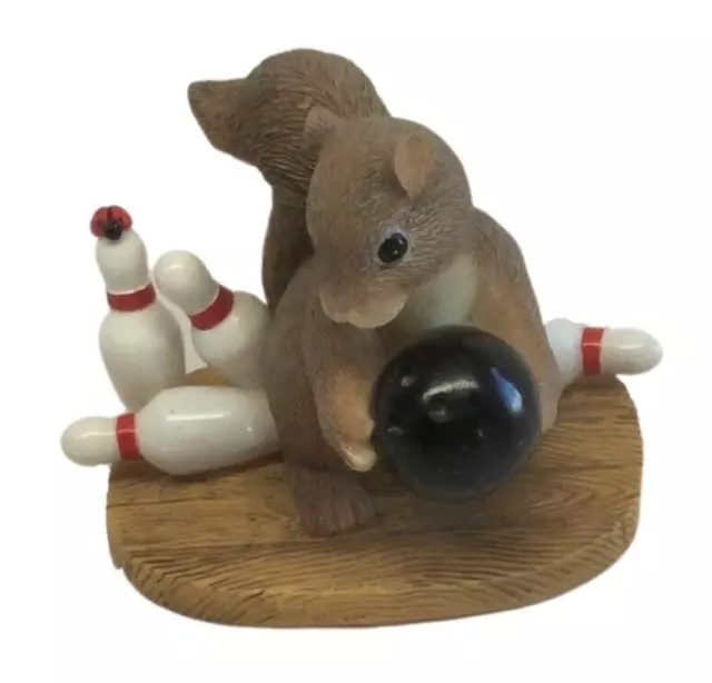 Charming Tails Spare Me Fitz & Floyd 87/805 Bowling Mouse Figurine