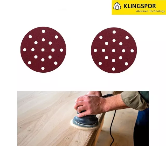 150mm Dry Sanding Discs 6in Sandpaper Hook & Loop No Hole 40 - 400 Grit 17 Hole