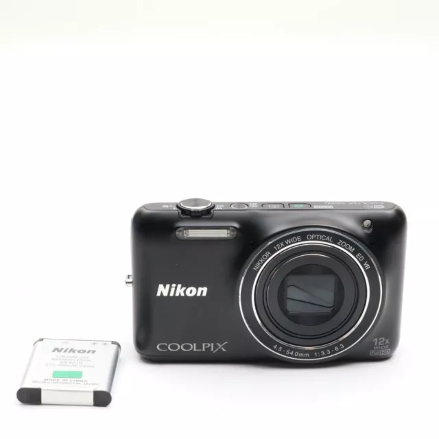 Nikon COOLPIX S6600 Black 16.0MP Digital Camera Used Good Condition w/ Battery