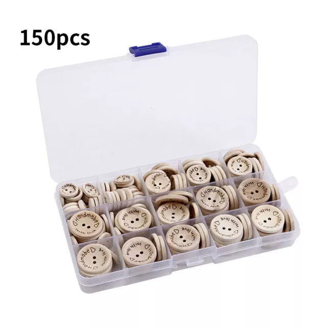 150Pcs Wooden Sewing Knitting Buttons Diy Handcraft Clothes Fastener Sewing