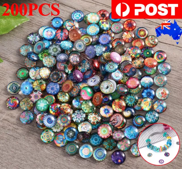200pcs Mixed Round Mosaic Tiles for Crafts Glass Mosaic Supplies for  Jewelry Making 10mm 12mm 14 mm