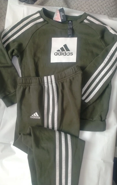 Tuta Ragazzo Adidas Cachi Verde Jogger Maglione Età 6-7 Y Abbigliamento Sportivo