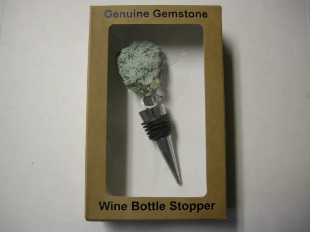 Wine Bottle Stopper, Genuine Gemstone Africa Turquoise, Brand New In Gift Box